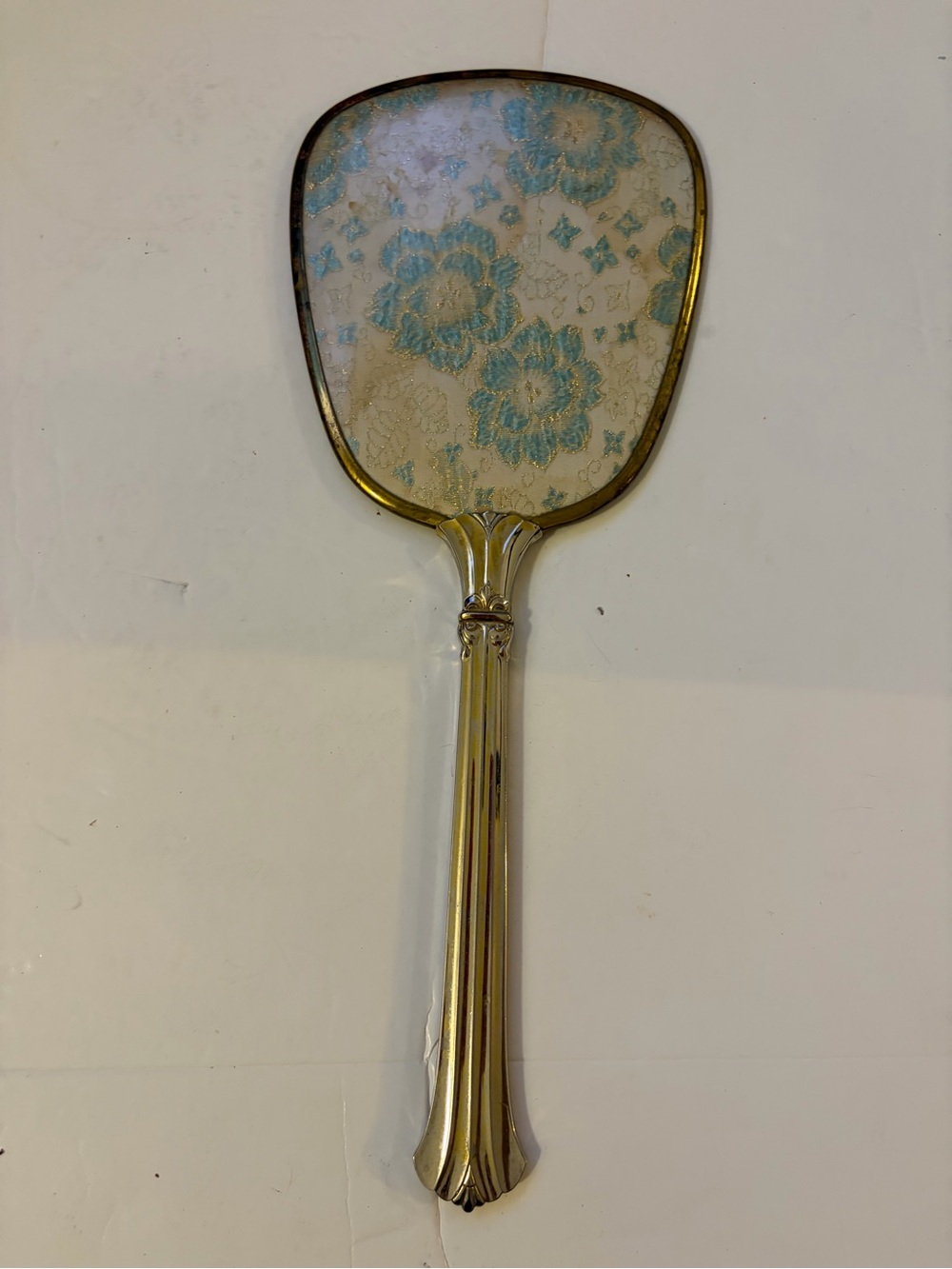 Vintage Gold Tone Floral Hand Mirror Vanity Mirror - Picture 4 of 6